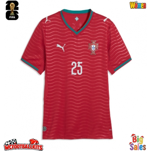 Portugal Nuno Mendes #25 Replica Home Stadium Shirt for Women World Cup 2026 Short Sleeve